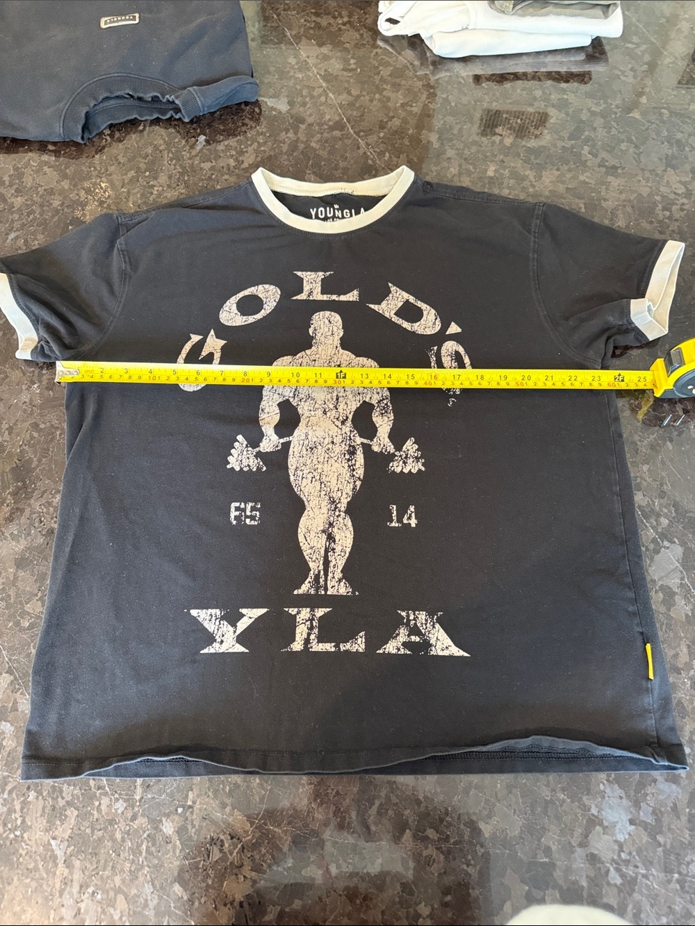 YoungLA Black Graphic Ringer Tee with creamTrim - Picture 3 of 3